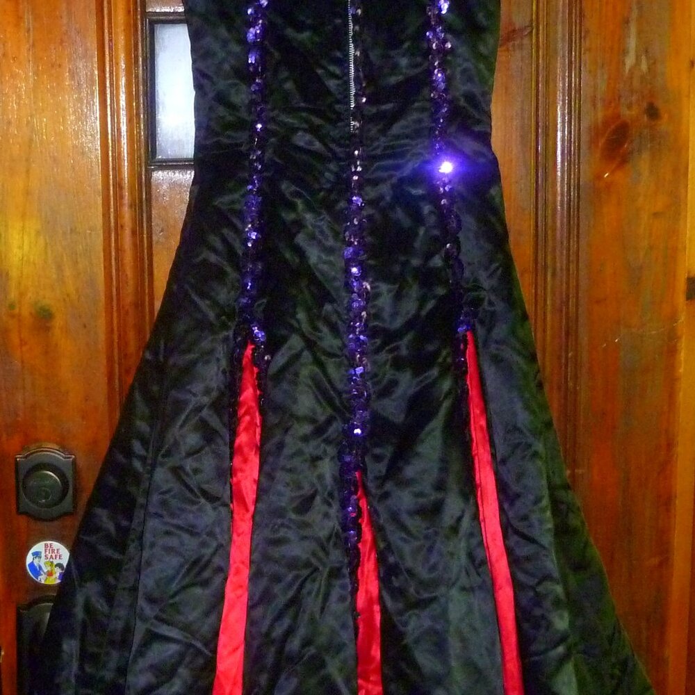 Vintage 1950s Universal Costume Co. NYC Saloon Girl Can Can Dress Black & Red